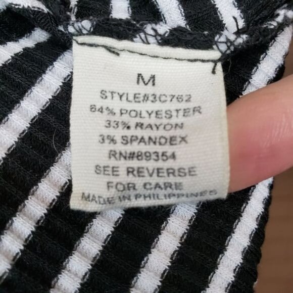 UltraFlirt Rib-Knit Black/White Stripe Tun… - Picture 8 of 8